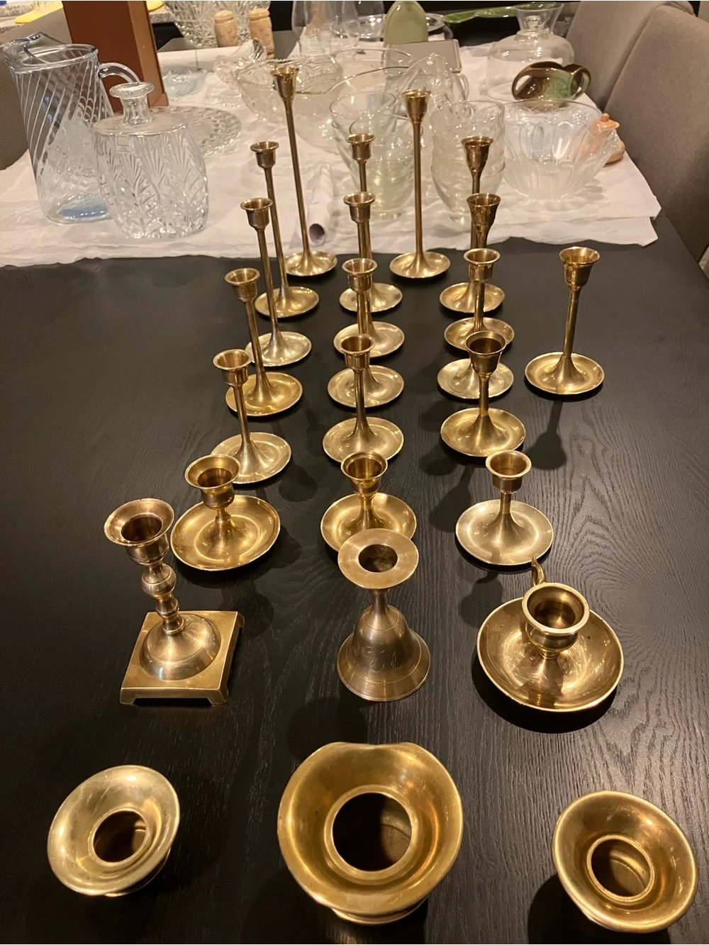 Assorted Brass Candle Holder Collection - Polished Brass Finish